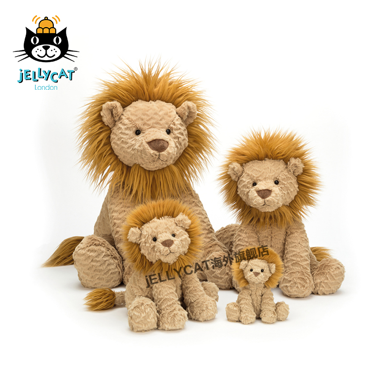 Jellycat Britain imported soft wavy hair lion baby plush comfort children toy doll baby bag mail