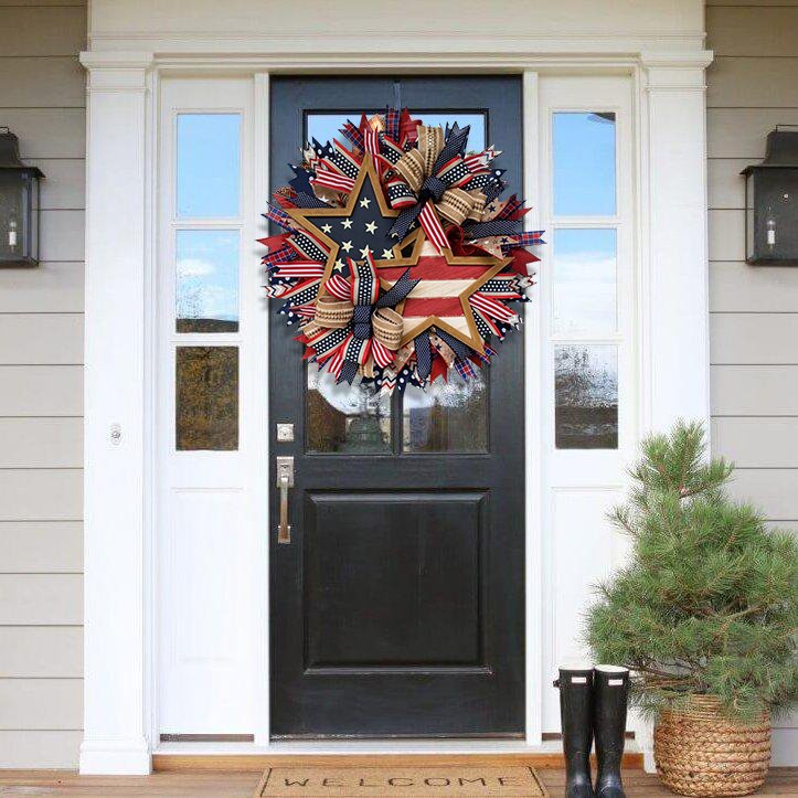 ?Limited Time Offer?45%OFF-Rustic Patriotic Stars Wreath