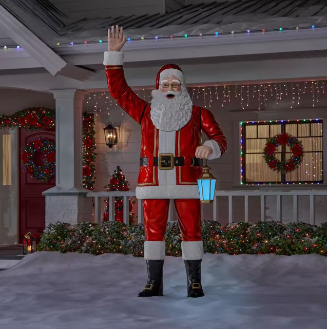 ?Hoy Gran Promoción?Papá Noel gigante de 8 pies con linterna multicolor