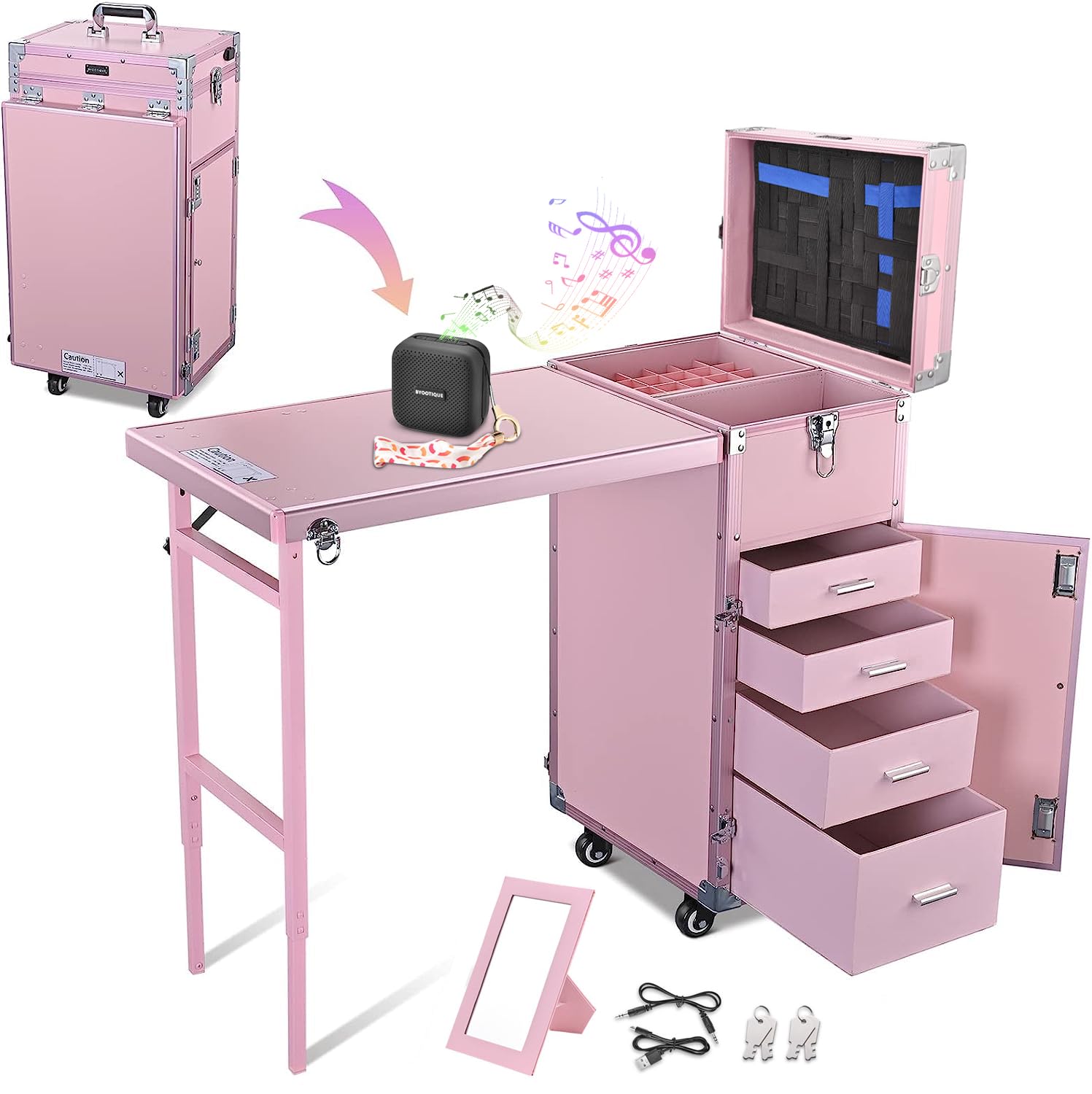 ?Estuche de viaje para maquillaje de mesa de manicura móvil?