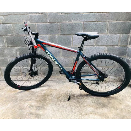 ?Bicicleta de montaña TopMega MTB Sunshine R29 L 21v Shimano Tourney TZ31 Frenos de disco mecánicos y manetas de cambio Shimano Tourney Azul claro