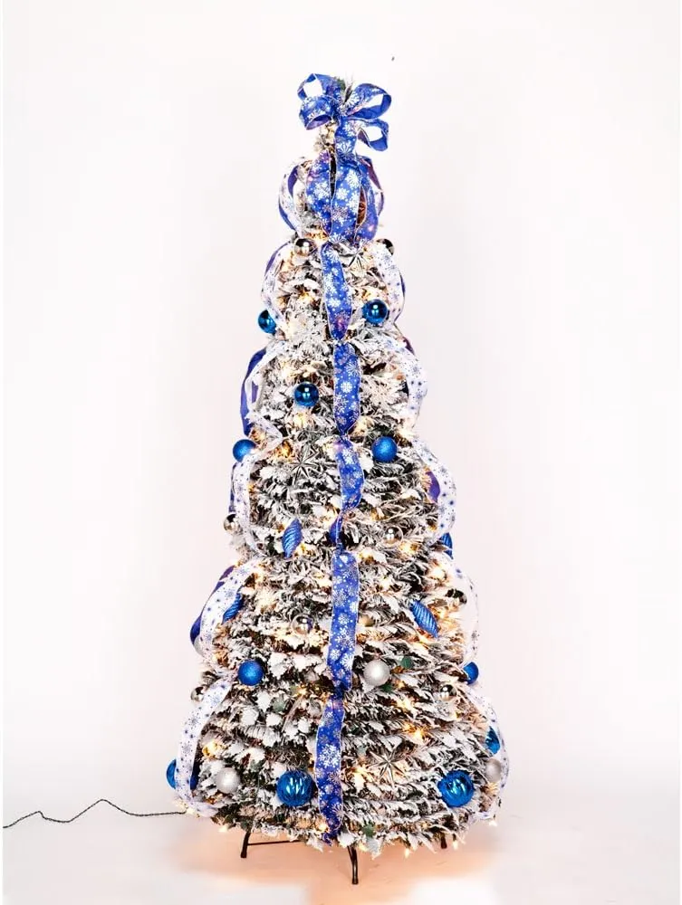 ?Árbol de Navidad emergente con luces y decoraciones?Árbol de Navidad plegable con luces?Árbol de Navidad predecorado con luces