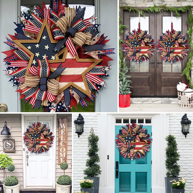 ?Limited Time Offer?45%OFF-Rustic Patriotic Stars Wreath