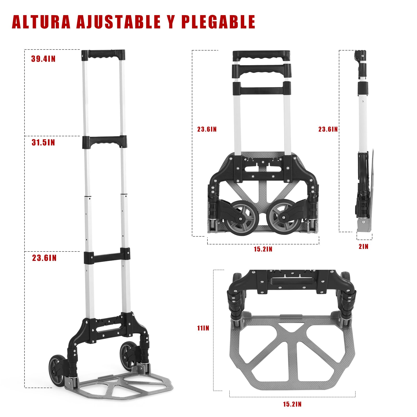 ?Venta de Amazon último día?Carro de carga telescópico plegable 80KG