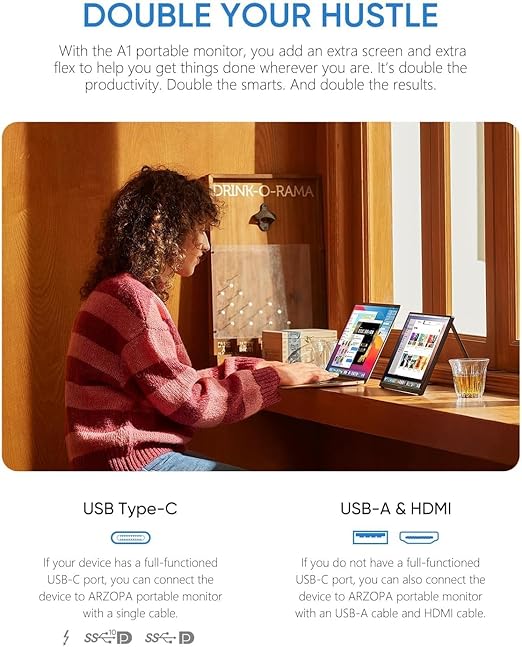 ?Último día de promoción de Amazon ?Monitor Portátil ARZOPA 15,6 pulgadas FHD 1080P 1