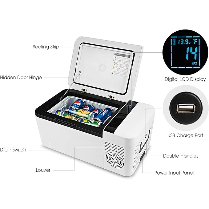 ?Venta de Amazon último día?Nevera portátil de viaje de 12V