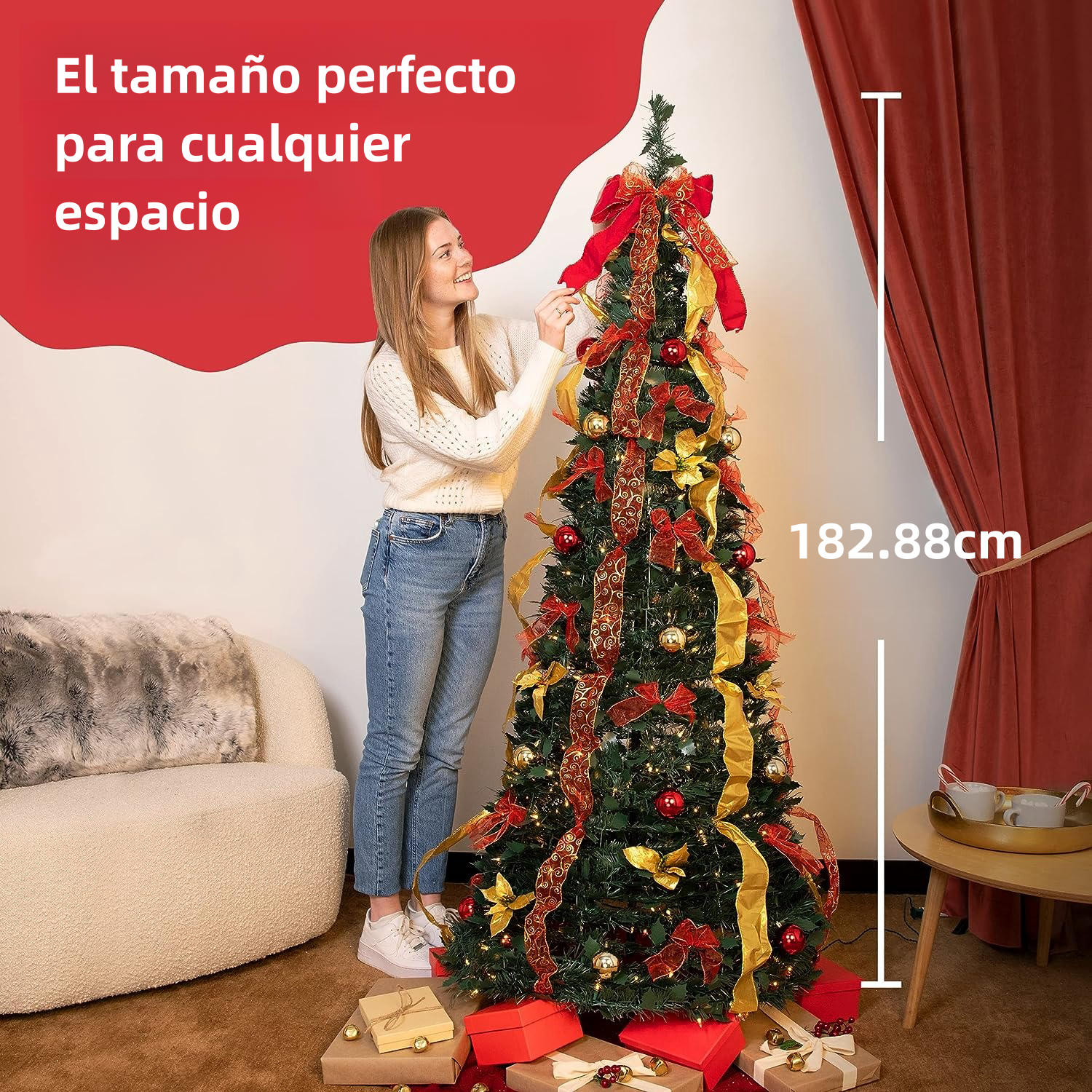 ? Árbol de Navidad emergente con luces y decoraciones ? Árbol de Navidad iluminado plegable ? Árbol de Navidad iluminado predecorado