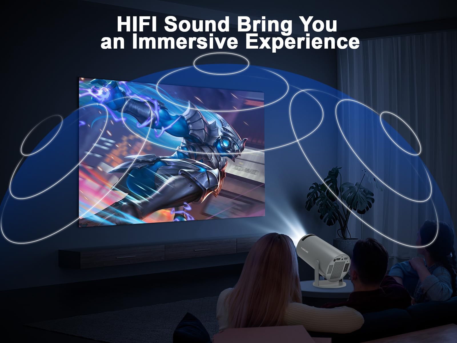 ?Último día de promoción de Amazon?Proyector Portable 4K UHD, 180 ° puede rotar WiFi6 Bluetooth 5.0