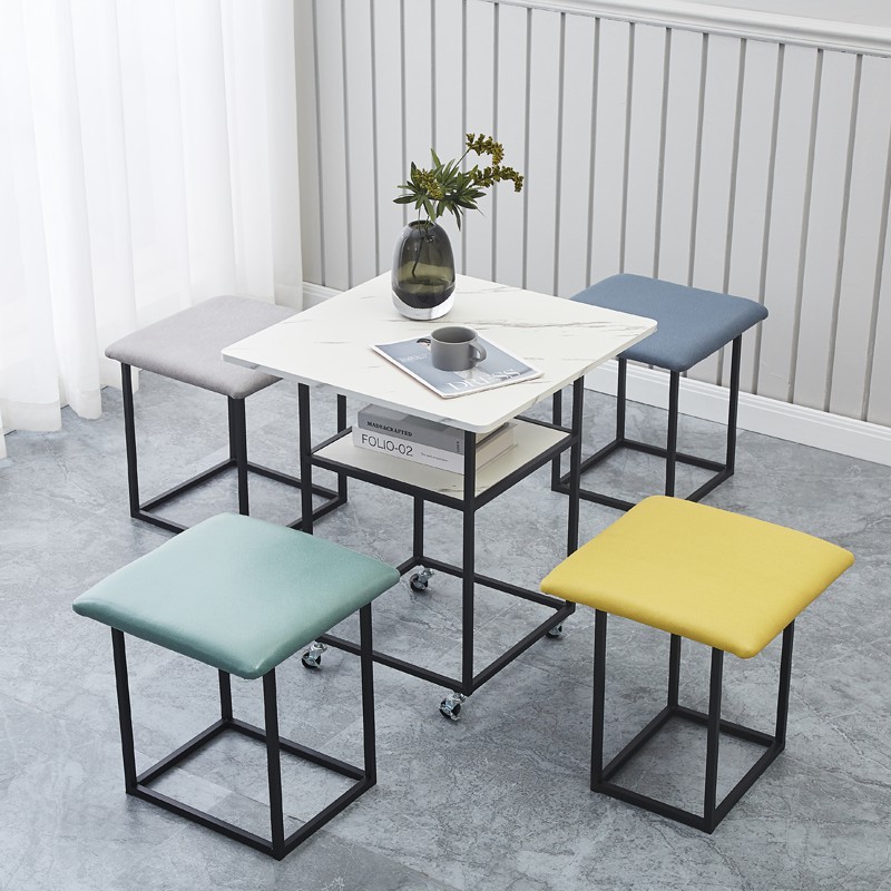 Tecnología de tela de colores combinados (mesa redonda blanca)