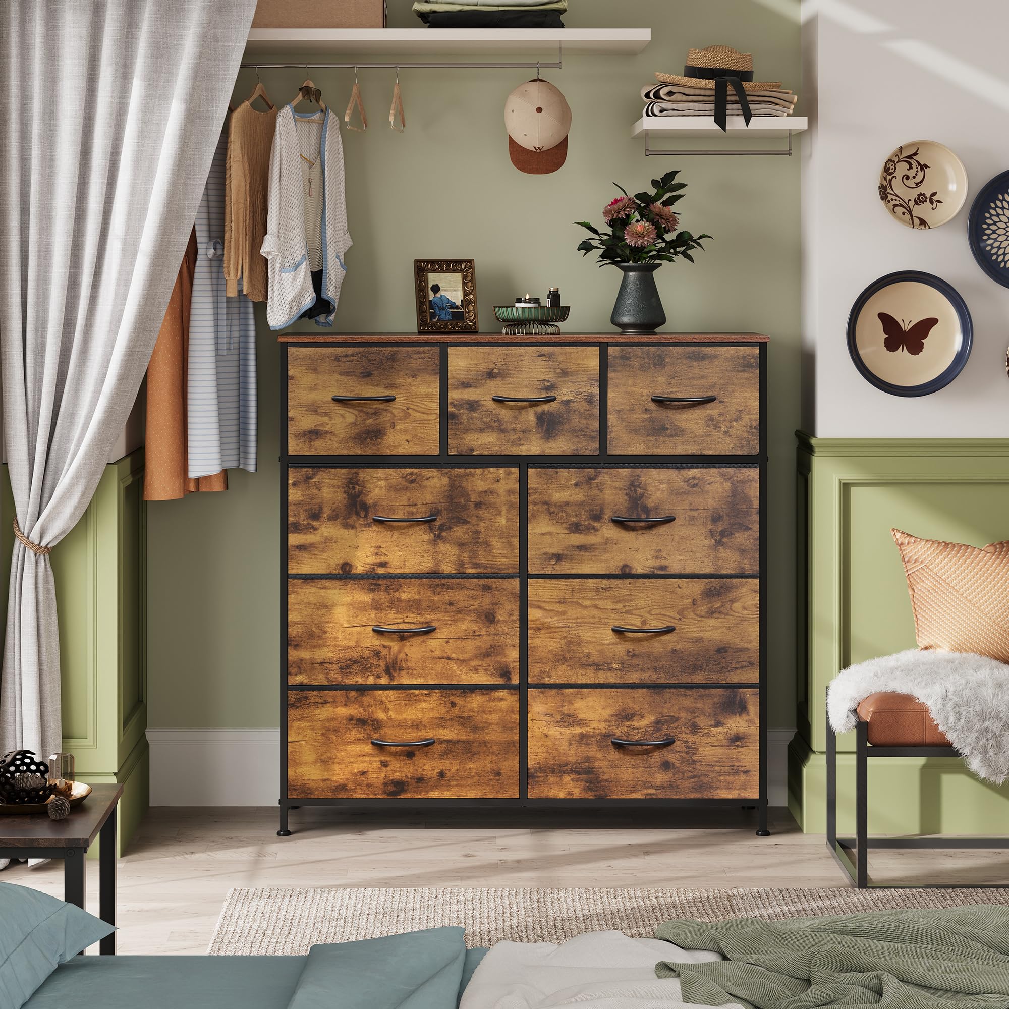 ?Último día de promoción de Amazon?Gabinete de almacenamiento con cómoda de 9 cajones WLIVE