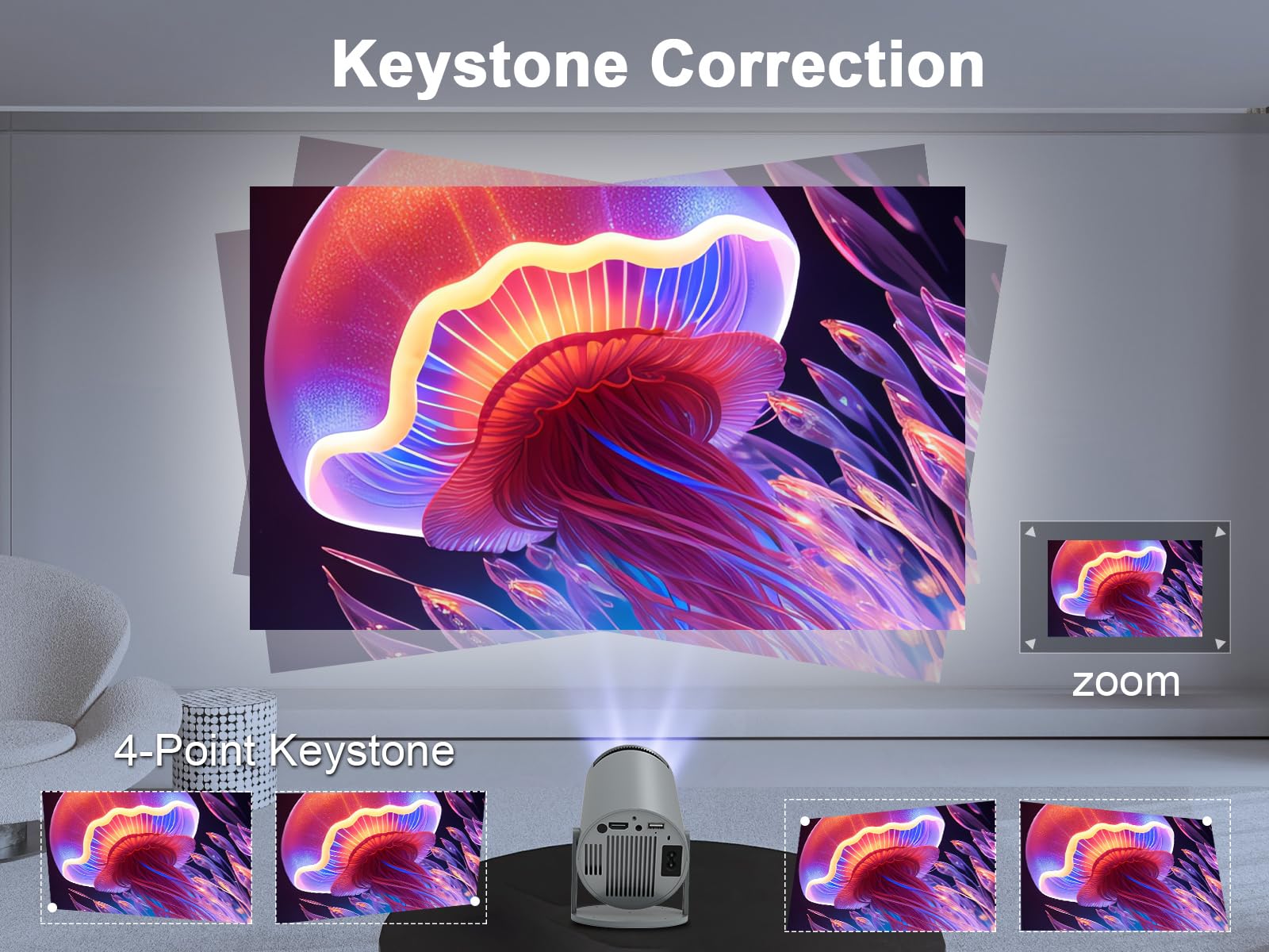 ?Último día de promoción de Amazon?Proyector Portable 4K UHD, 180 ° puede rotar WiFi6 Bluetooth 5.0