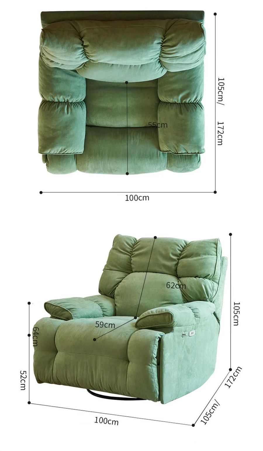 ?Precio de liquidación?La mecedora multifuncional puede sentarse y acostarse