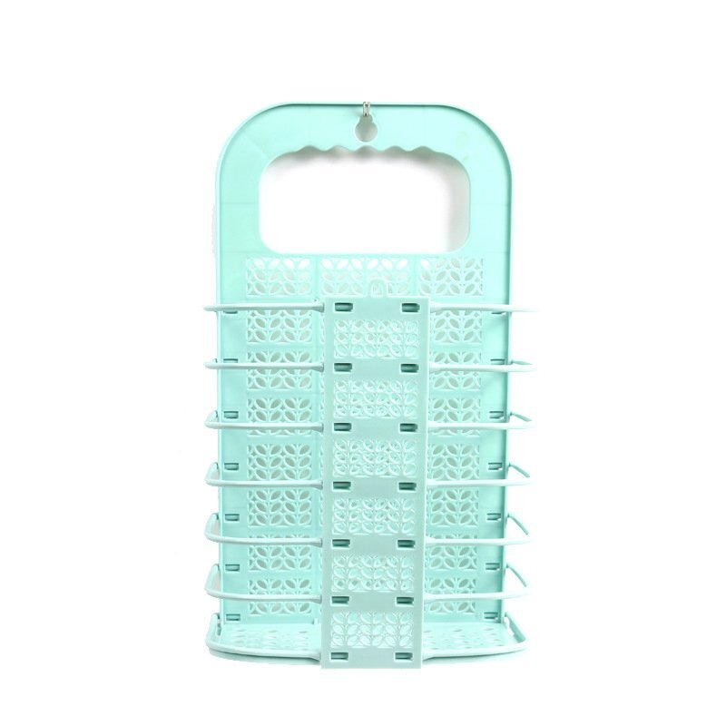 Folding wall-mounted non-perforated storage baskets