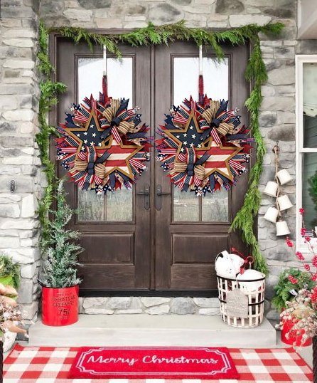 ?Limited Time Offer?45%OFF-Rustic Patriotic Stars Wreath