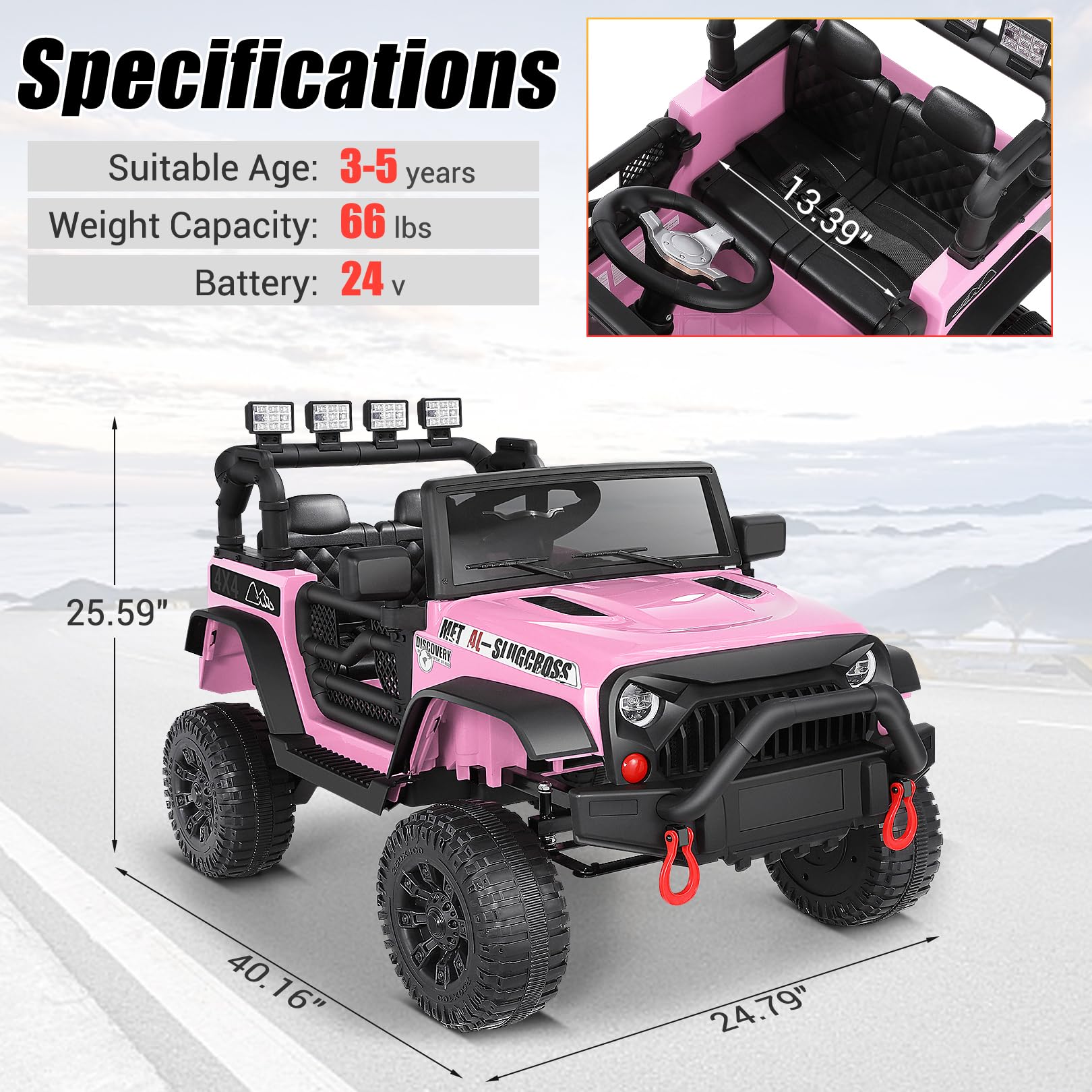 ?Último día de promoción de Amazon?Coche de juguete para niños Hikole de 24 V con control remoto para padres