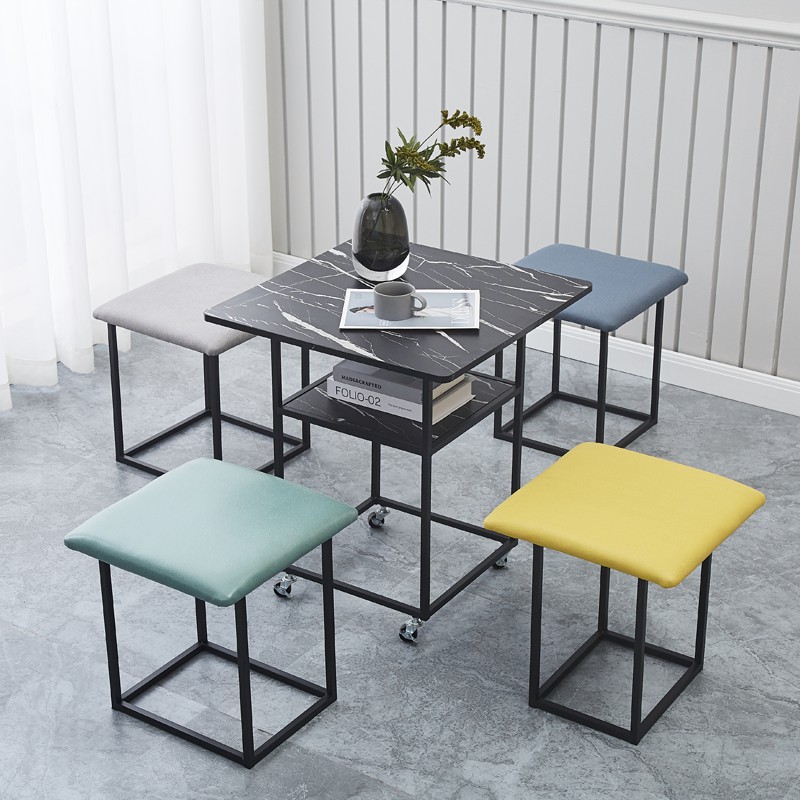 Tecnología de tela de colores combinados (mesa redonda blanca)