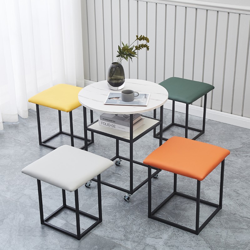 Tecnología de tela de colores combinados (mesa redonda blanca)