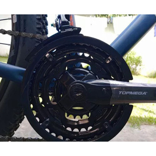 ?Bicicleta de montaña TopMega MTB Sunshine R29 L 21v Shimano Tourney TZ31 Frenos de disco mecánicos y manetas de cambio Shimano Tourney Azul claro