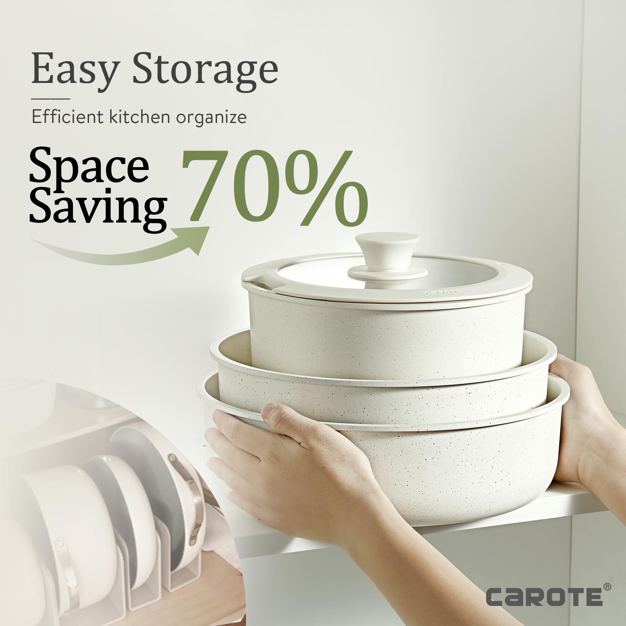 ?Último día de promoción de Amazon ?CAROTE juego ollas y sartenes antiadherentes 25 piezas